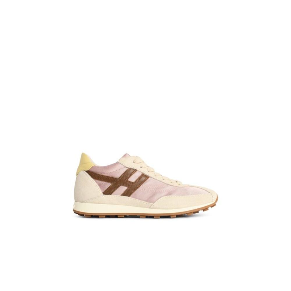 Hogan 'Hogan Athletic' Pink Yellow Beige Suede Sneakers Women